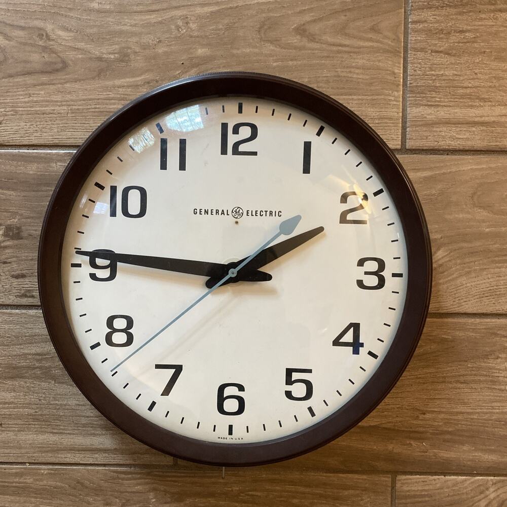 Vintage General Electric Bakelite Wall Clock School House